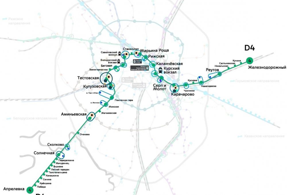 Семь остановочных пунктов планируется открыть на МЦД-4 в 2021 году