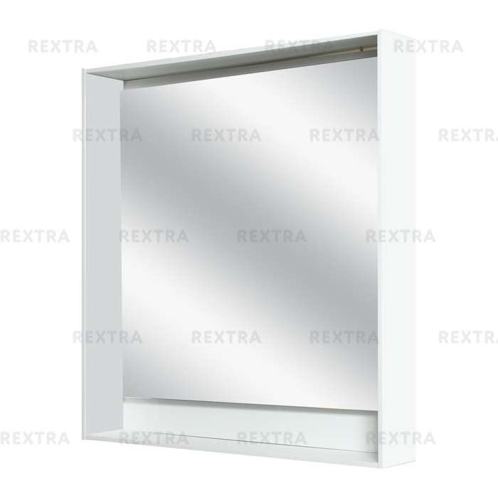 Зеркало с подсветкой «Мокка» 80 см, цвет белый глянец