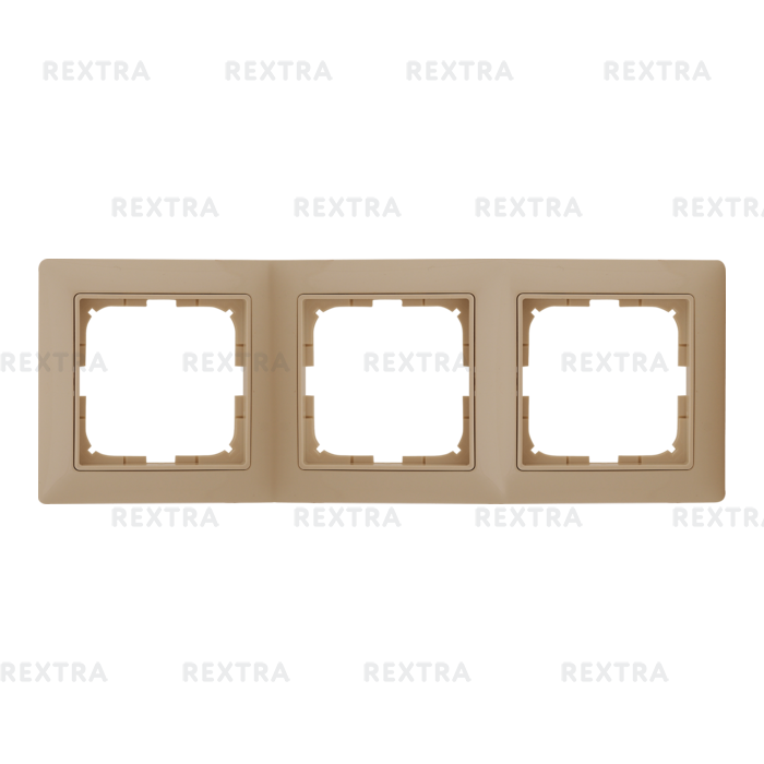 Рамка для розеток и выключателей Basic55 3 поста цвет бежевый