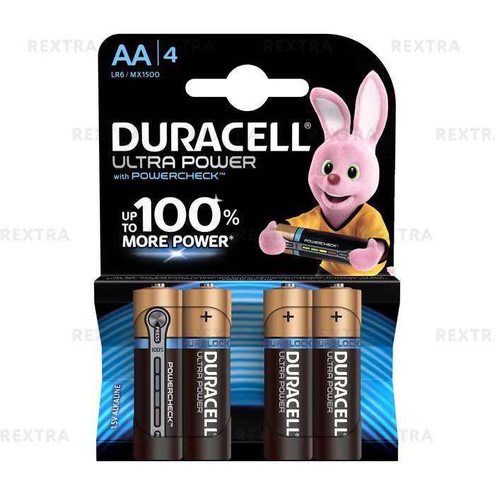 Батарейка алкалиновая Duracell Ultra Power AA, 4 шт.