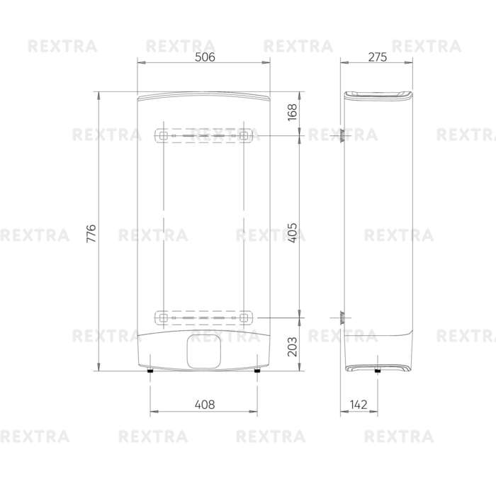 Водонагреватель универсальный 50 л, Ariston Inox Pwd, нержавеющая сталь