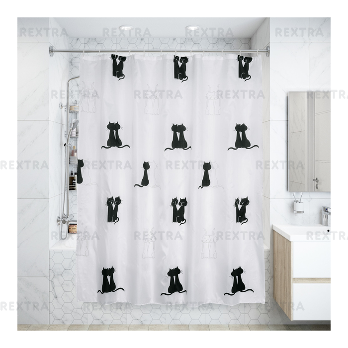 Штора для ванной комнаты «Vidage Due Gatti» 180х200 см цвет белый