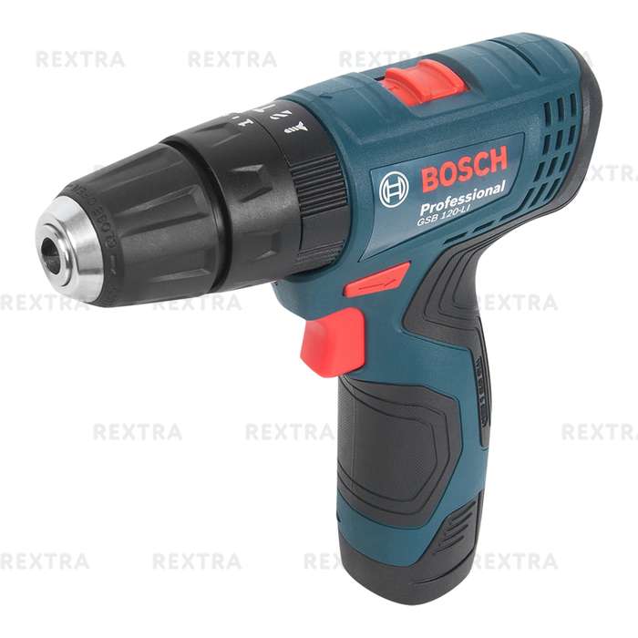 Дрель-шуруповерт аккумуляторная Bosch GSB 120, 12 В Li-ion 2x2 Ач