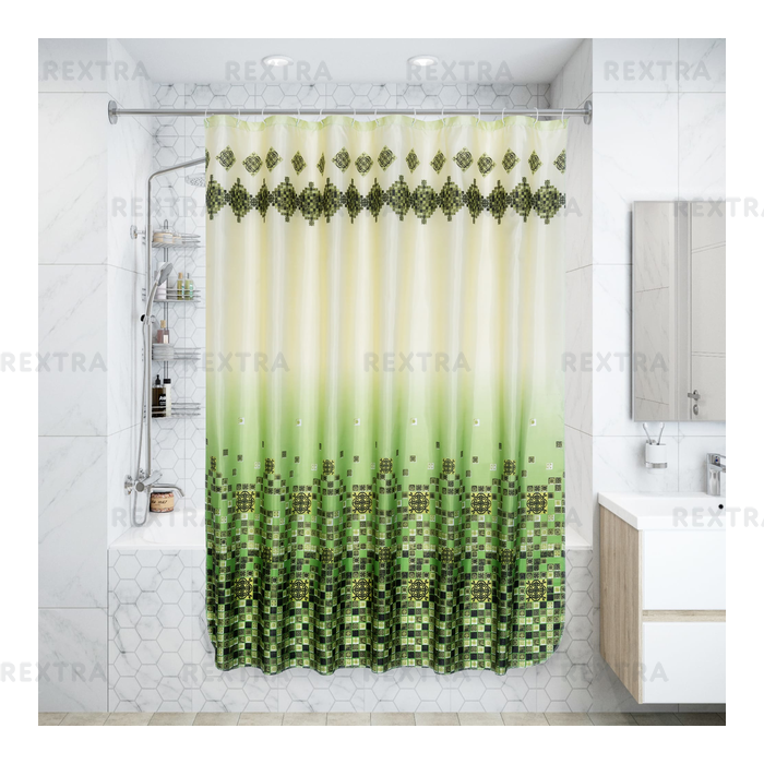 Штора для ванной комнаты «Грин» 180х180 см цвет зелёный