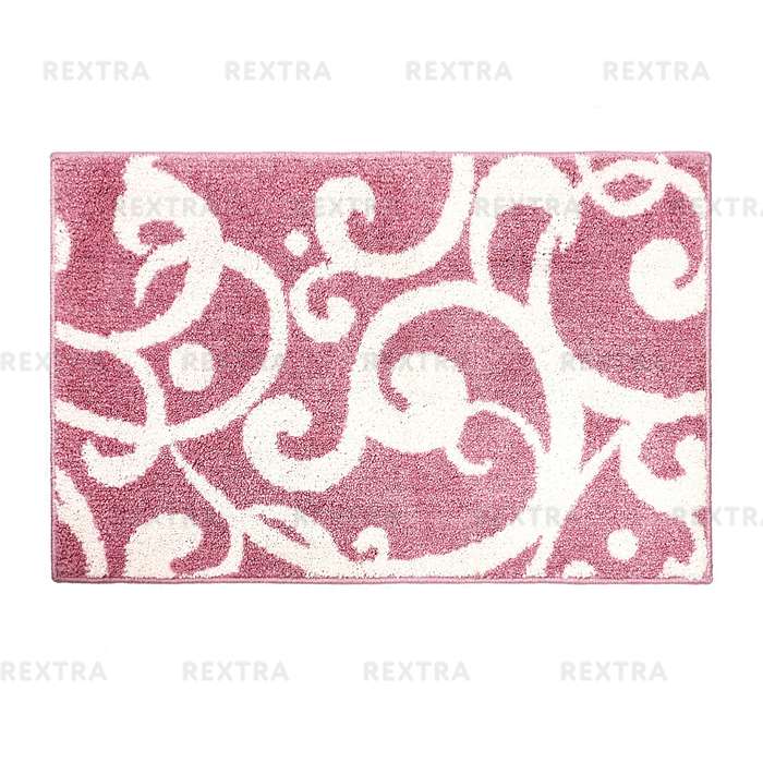 Коврик для ванной комнаты «Узоры» 50х80 см микрофибра цвет розовый