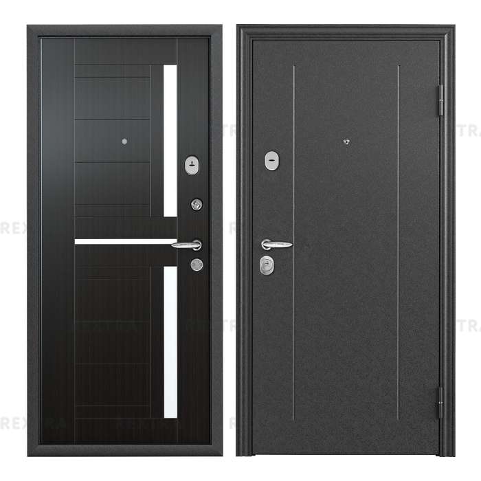 Дверь входная металлическая Контрол 2, 950 мм, правая, цвет тёмный венге
