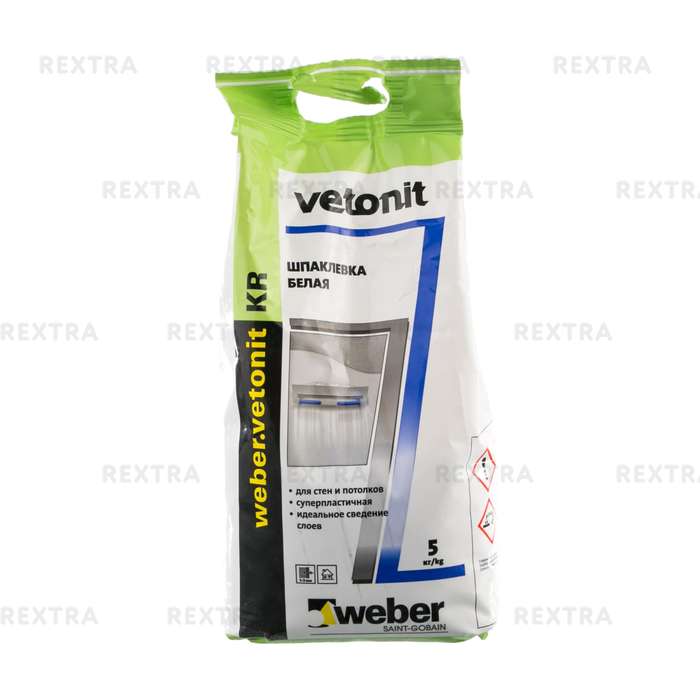 Шпаклёвка полимерная финишная Weber Vetonit KR, 5 кг