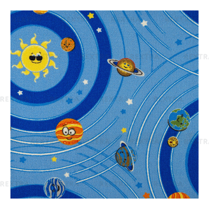Ковровое покрытие «Космос», 4 м, цвет голубой