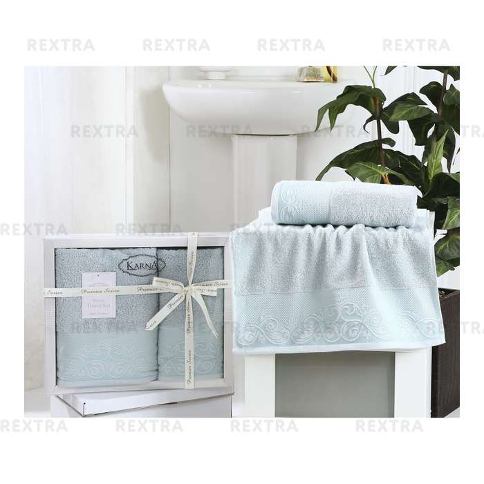 Набор полотенец для ванной комнаты KARNA Beyza 2шт 2410/CHAR003