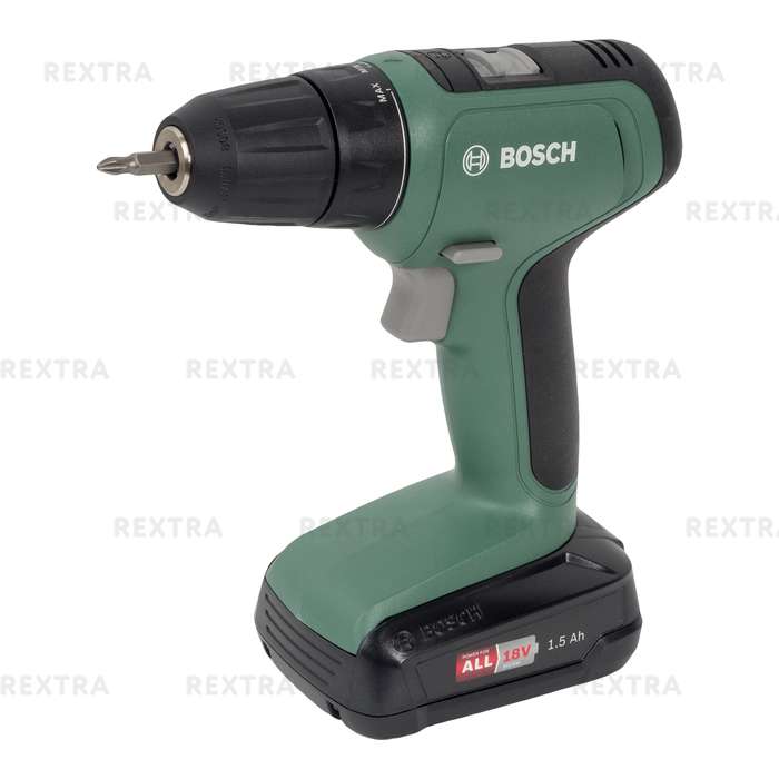 Шуруповерт аккумуляторный Bosch UniversalDrill18, 18 В Li-ion 2х1.5 Ач