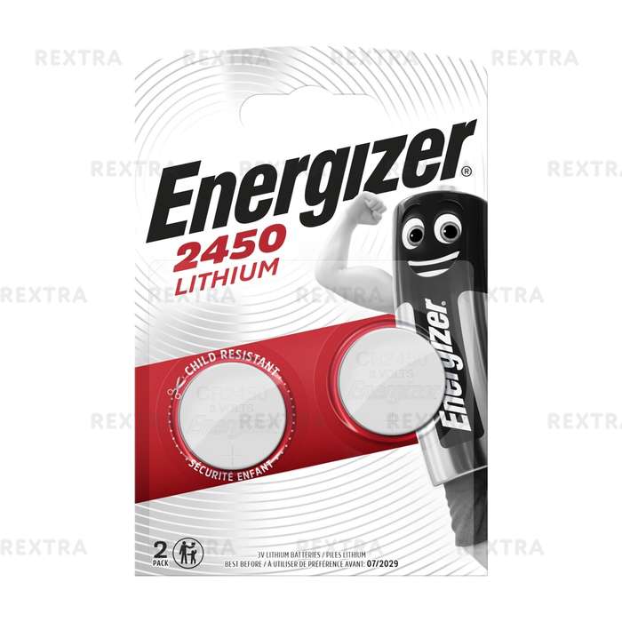 Батарейка литиевая Energizer CR2450, 2 шт.