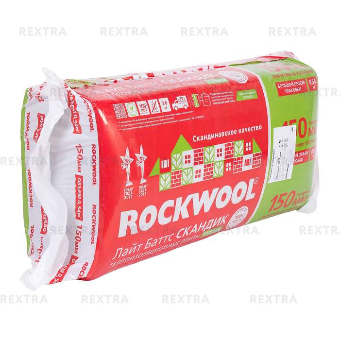 Изоляция Rockwool Лайт Баттс Скандик 150 мм, 3.6 м2