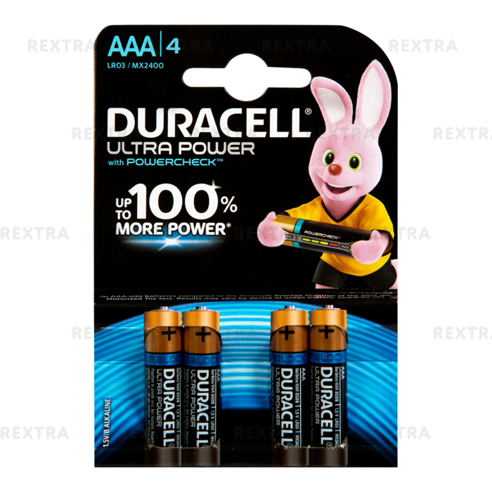 Батарейка алкалиновая Duracell Ultra Power AAA, 4 шт.