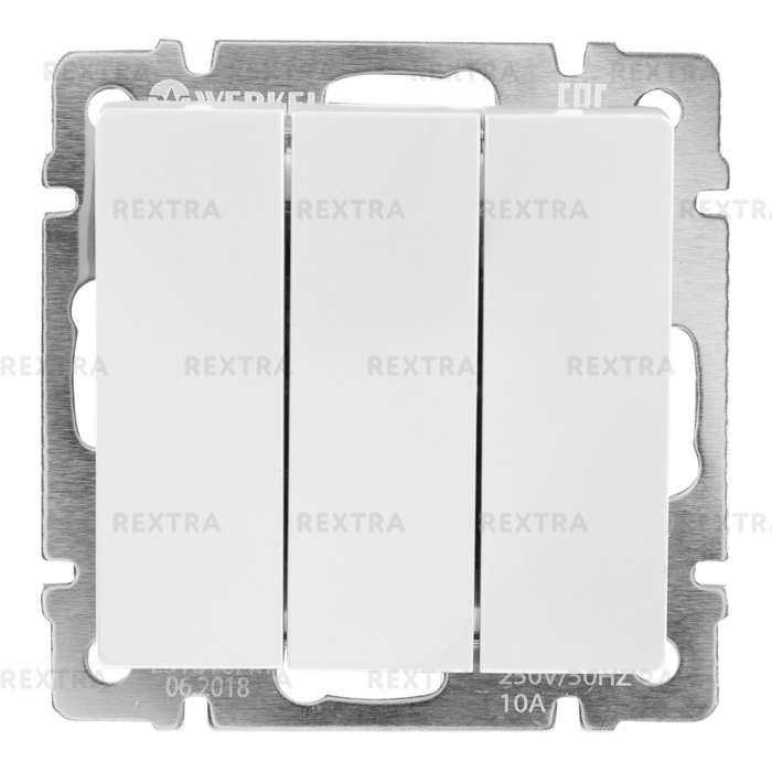 Выключатель Werkel WL01-SW-3G-C, 3 клавиши, цвет серебристый