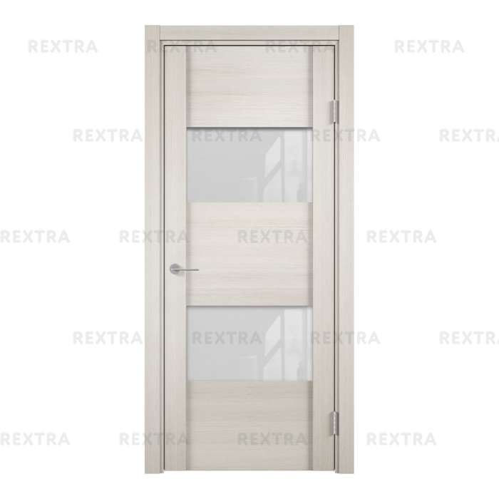 Дверь межкомнатная остеклённая с замком в комплекте Квадро 200x80 см ПВХ цвет шале капучино