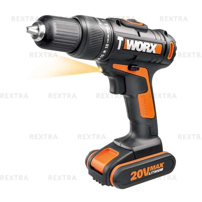 Дрель-шуруповёрт WORX WX371, 20 В lI-ion