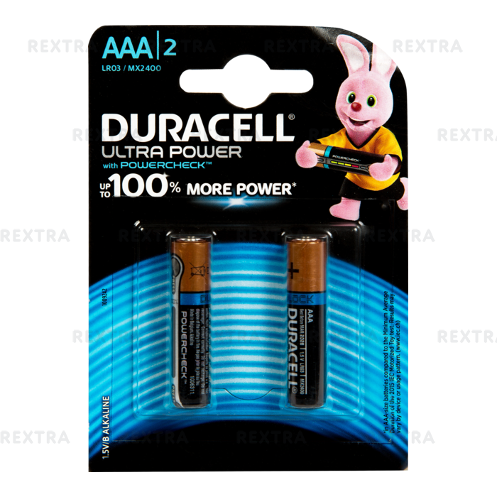 Батарейка алкалиновая Duracell Ultra Power AAA, 2 шт.