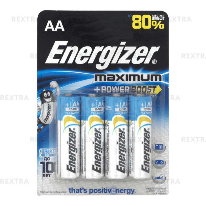 Батарейка алкалиновая Energizer Maximum AA/LR6, 4 шт.