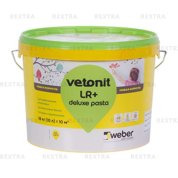 Шпаклёвка полимерная суперфинишная Weber Vetonit LR deluxe pasta 18 кг