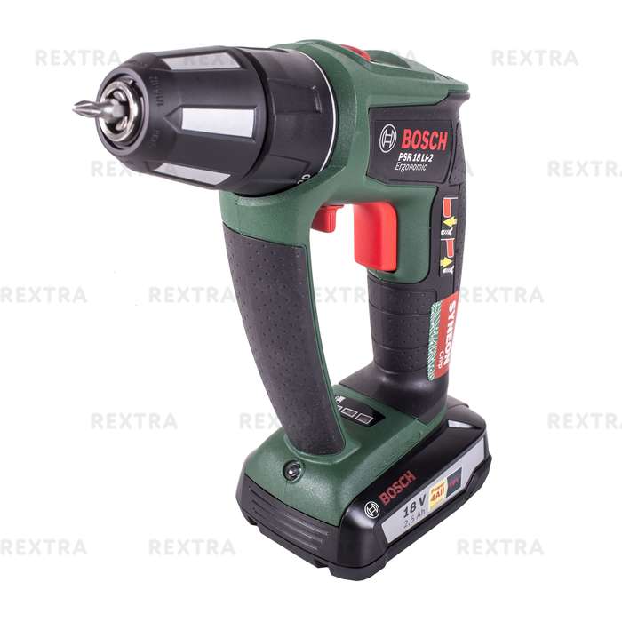 Шуруповерт аккумуляторный Bosch PSR 18 LI-2/2 Ergonomic 18 В Li-Ion, 2х2.5 Ач