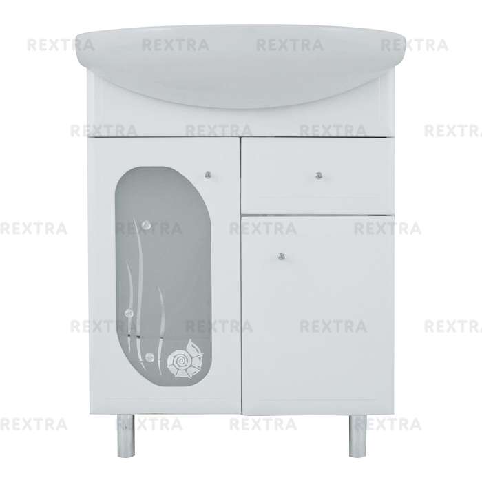 Тумба под раковину напольная АСБ-Мебель «Астра Витраж» 62 см цвет белый