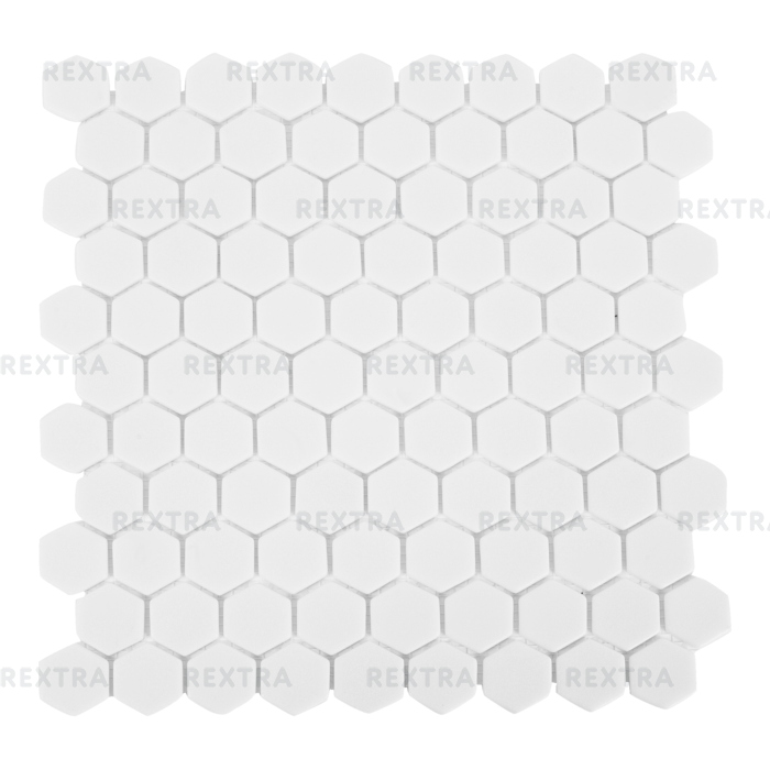 Мозаика стеклянная Hex Antislip 31.7х30.7 см цвет белый