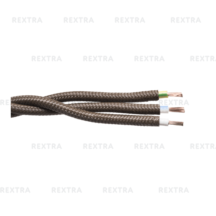 Кабель текстильный 3х1,5 коричневый
