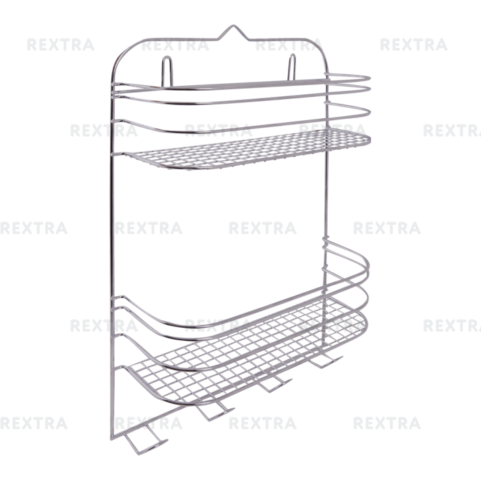 Полка двухъярусная 29.5x46x11.6 см цвет хром