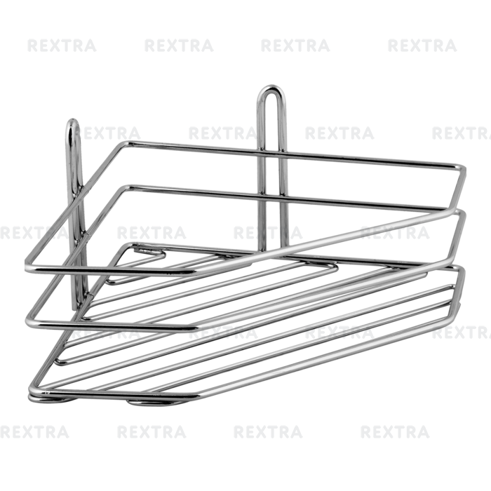 Полка для ванной комнаты одноярусная угловая хром
