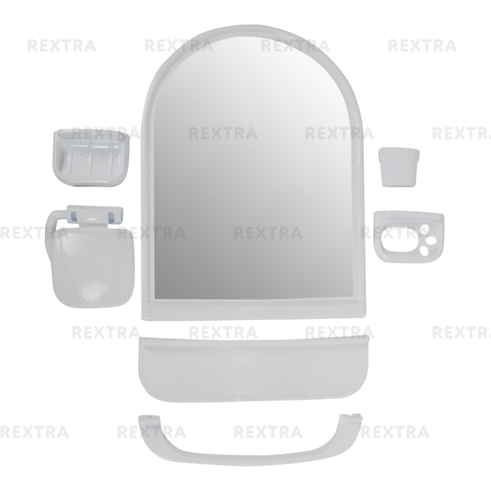 Набор для ванной комнаты с зеркалом закругленный