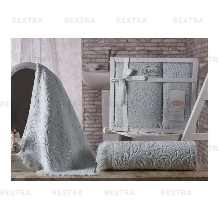 Набор полотенец для ванной комнаты KARNA Esra 2шт 1687/CHAR006