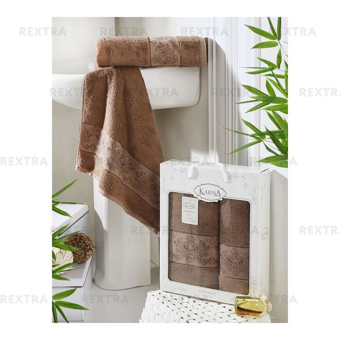 Набор полотенец для ванной комнаты KARNA Pandora 2шт 2197/CHAR008