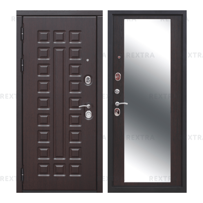 Дверь входная металлическая Сенатор 12 см, 860 мм, левая, цвет зеркало венге