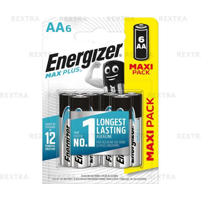 Батарейка алкалиновая Energizer Max Plus AA, 6 шт.