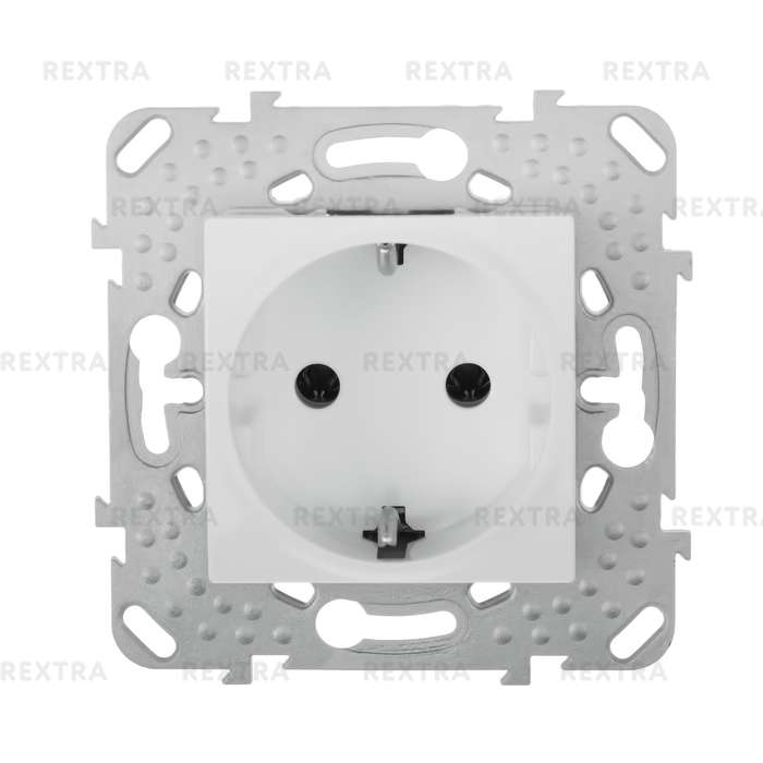 Розетка Schneider Electric Unica с заземлением, цвет белый