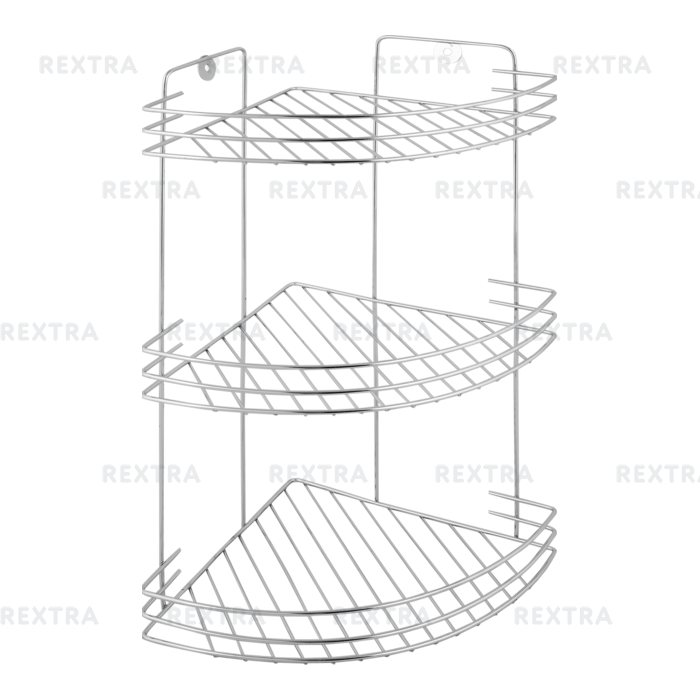 Полка для ванной комнаты Аквалиния трёхъярусная угловая металл