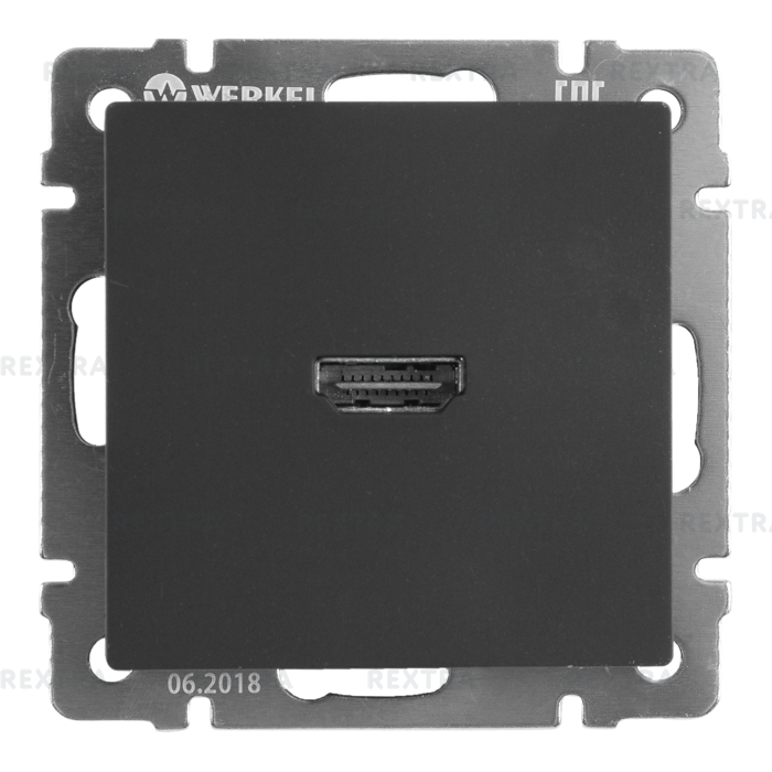 Розетка Werkel HDMI WL08-60-11, цвет чёрный матовый