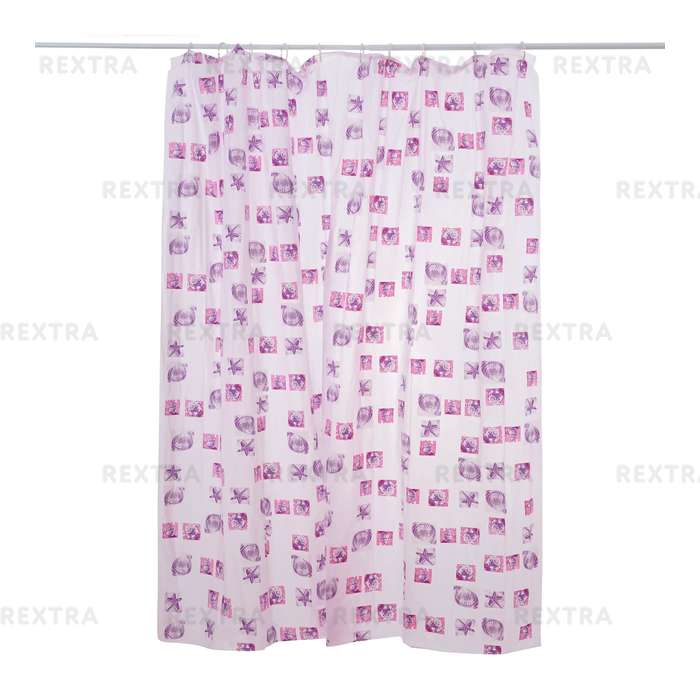 Штора для ванной комнаты «Розовые ракушки» 180х180 см цвет розовый