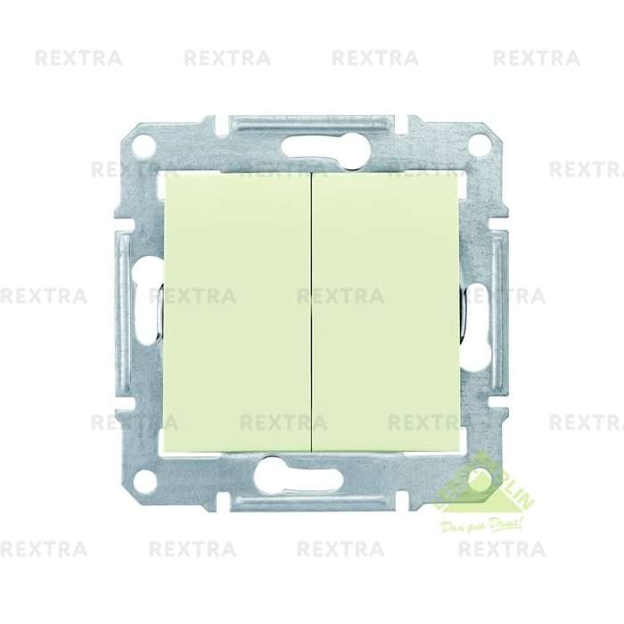 Переключатель Sedna, 2 клавиши, бежевый