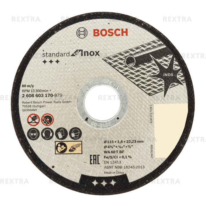 Диск отрезной по нержавейке Bosch, 115x1.6 мм