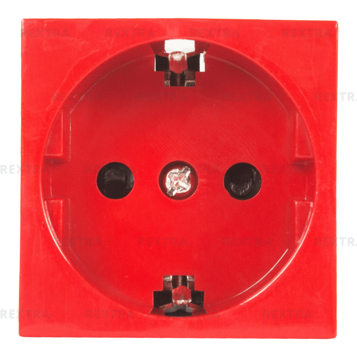 Розетка для кабель-канала LK Studio, LK45 с заземлением, со шторками, цвет красный