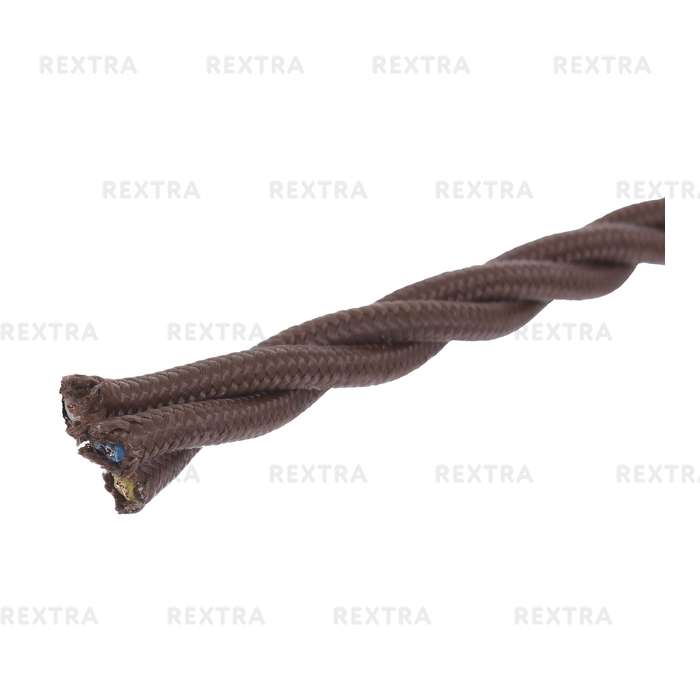 Кабель текстильный Electraline 3x2.5 на отрез цвет коричневый