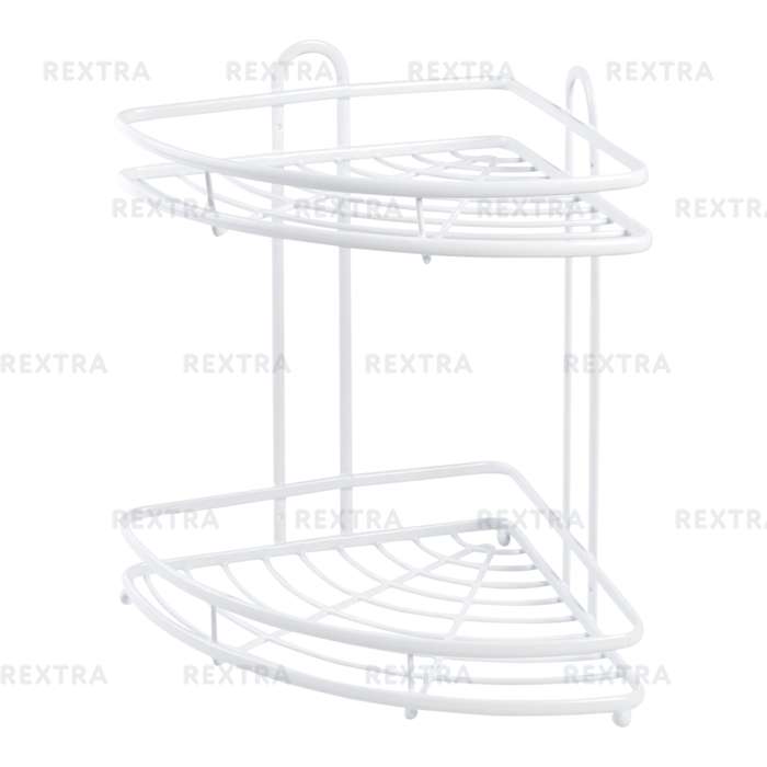 Полка для ванной комнаты Termo SWR-1003 двухъярусная угловая, металл, цвет белый