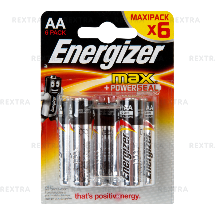 Батарейка алкалиновая Energizer Max AA/LR6 FSB 6 шт.