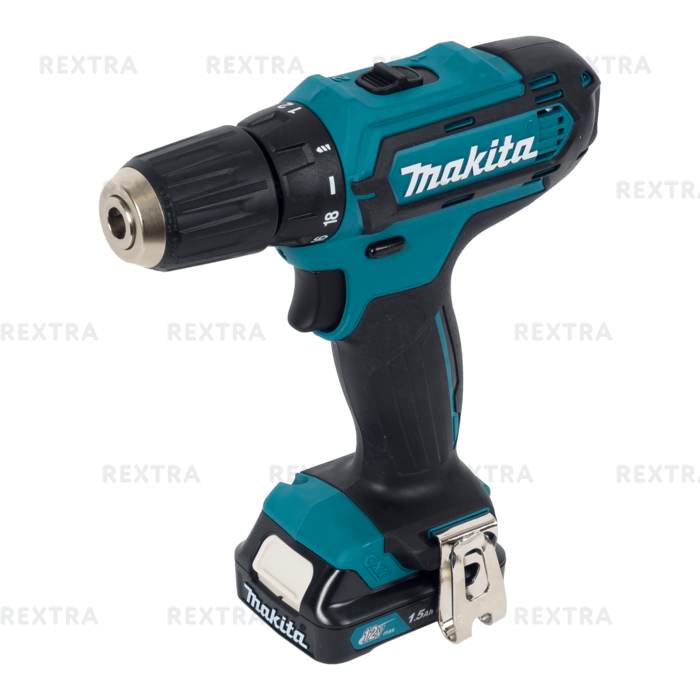 Аккумуляторная дрель-шуруповерт Makita DF331DWYL1 12В Li-ion, 2х1.5 Ач, с фонарём