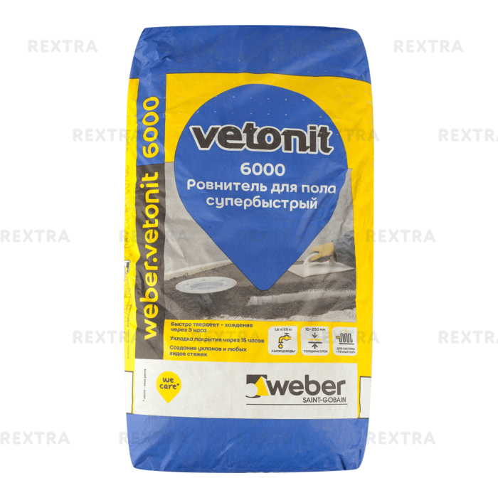 Стяжка пола Weber Vetonit 6000, 25 кг