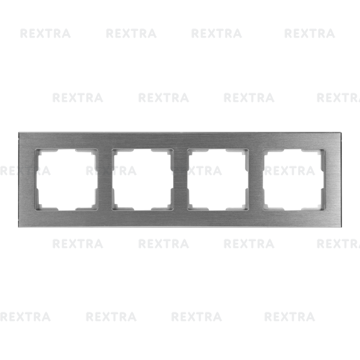 Рамка Werkel Aluminium, 4 поста, цвет металл