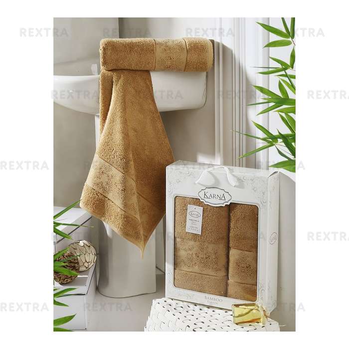 Набор полотенец для ванной комнаты KARNA Pandora 2шт 2197/CHAR003