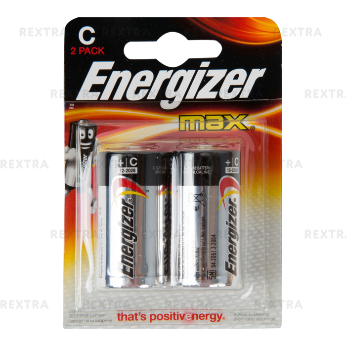 Батарейка алкалиновая Energizer Max C/LR14, 2 шт.