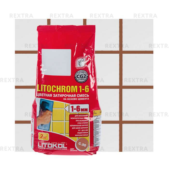 Затирка цементная Litochrom 1-6 С.90 2 кг цвет коричневый